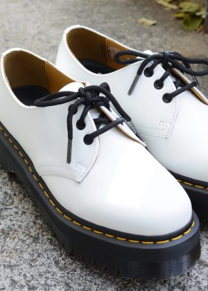1461 Quad Platform White Smooth 3 Eye Shoe