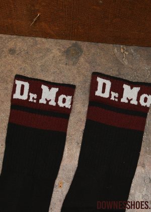 Dr Martens Athletic Black And Cherry Logo Socks