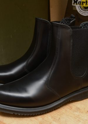 Flora Black Polished Smooth Chelsea Boot