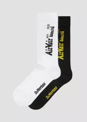 Dr Martens Heel Loop Sock 2 Pack Black and White