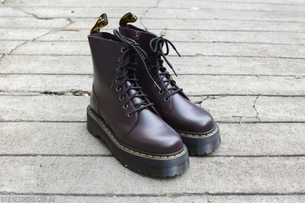 Jadon Burgundy Smooth 8 Eye Platform Boot — Downes