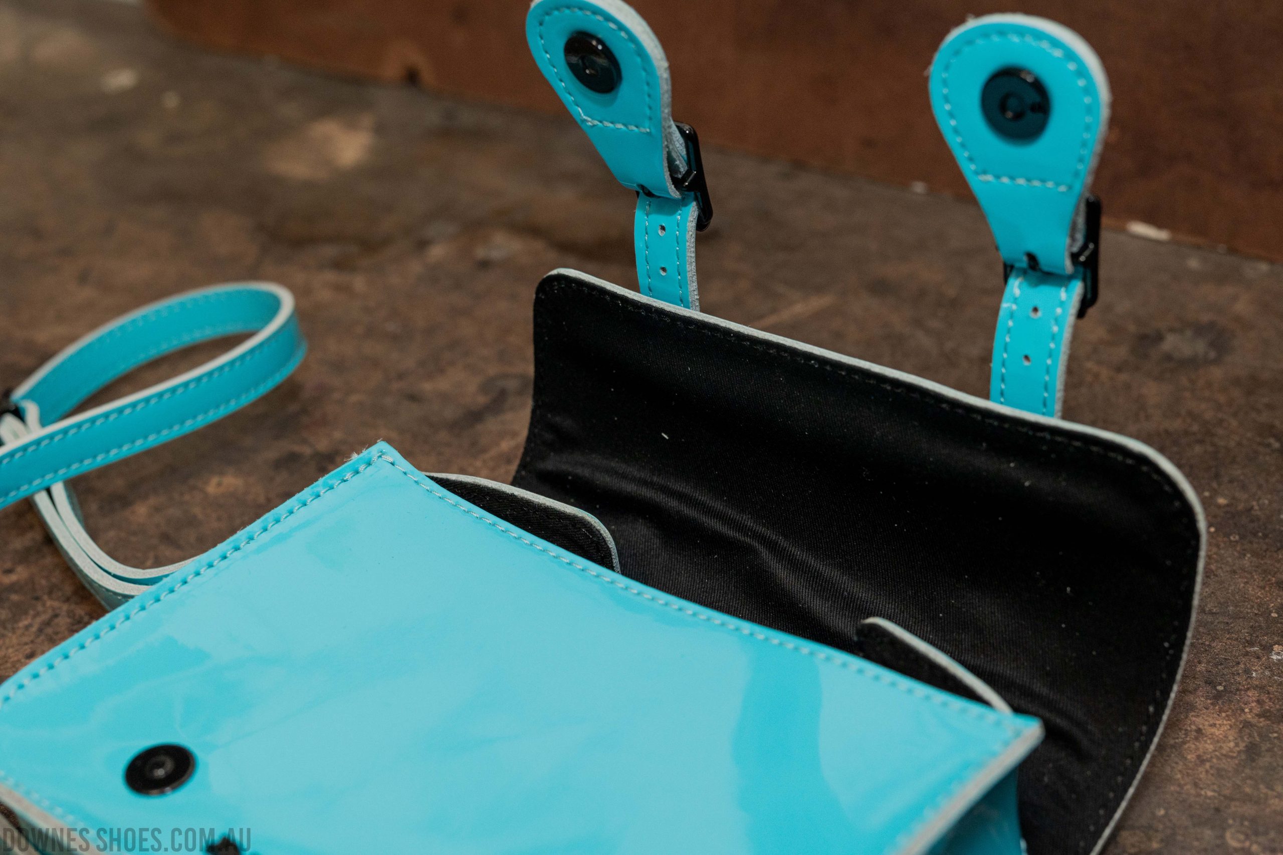 Dr Martens Satchel 7" Turquoise Blue Patent