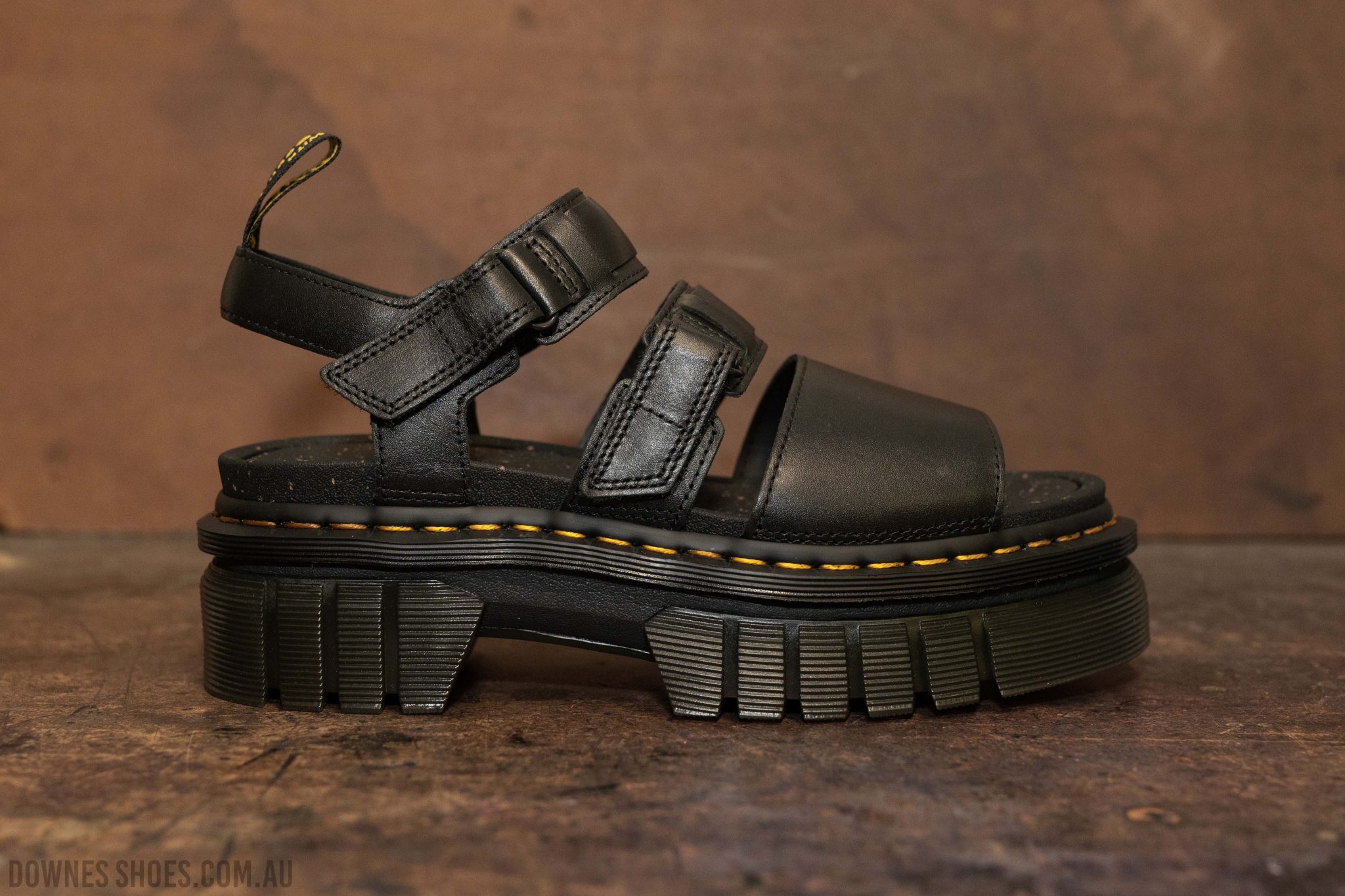 Ricki Black Nappa 3 Strap Sandal â Downes