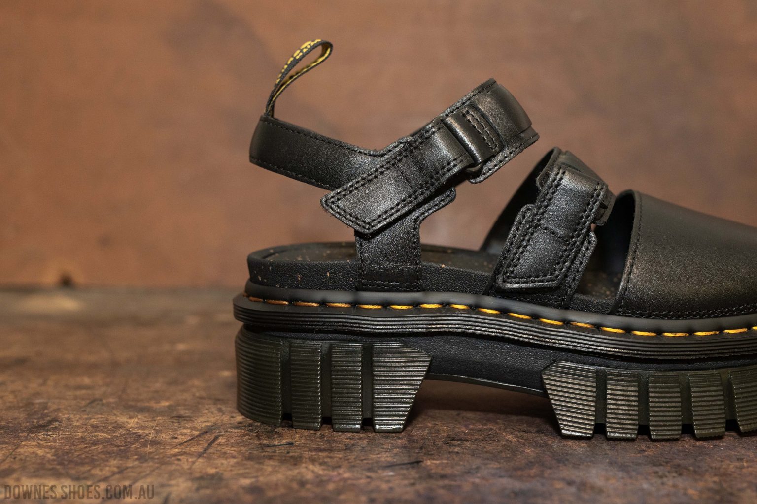 Ricki Black Nappa 3 Strap Sandal â Downes