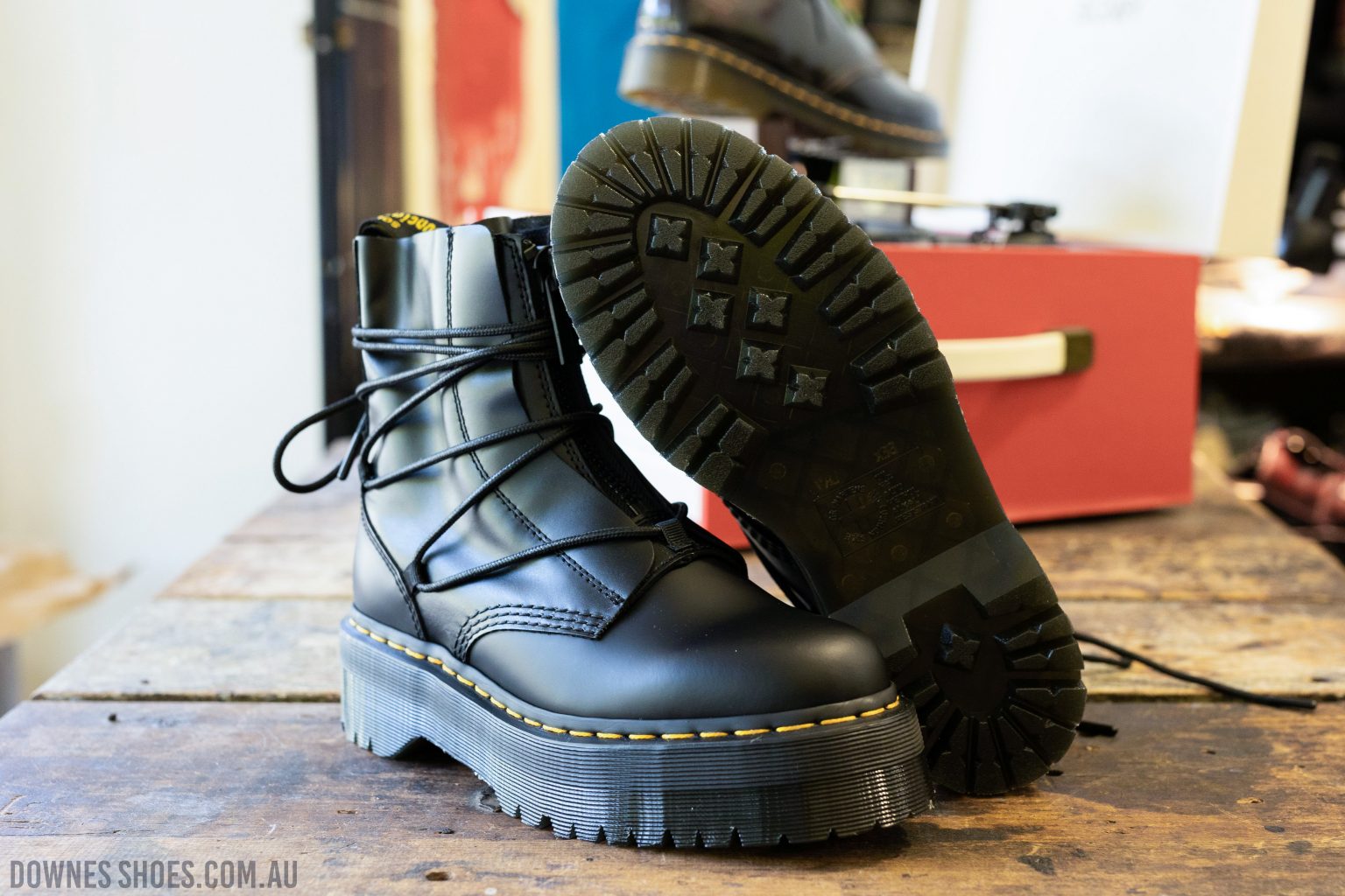 Jarrick II Black Smooth & Paris Platform Boot — Downes