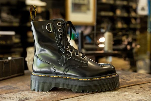 Jadon Alt Black Buttero 8 Eye Platform Boot — Downes