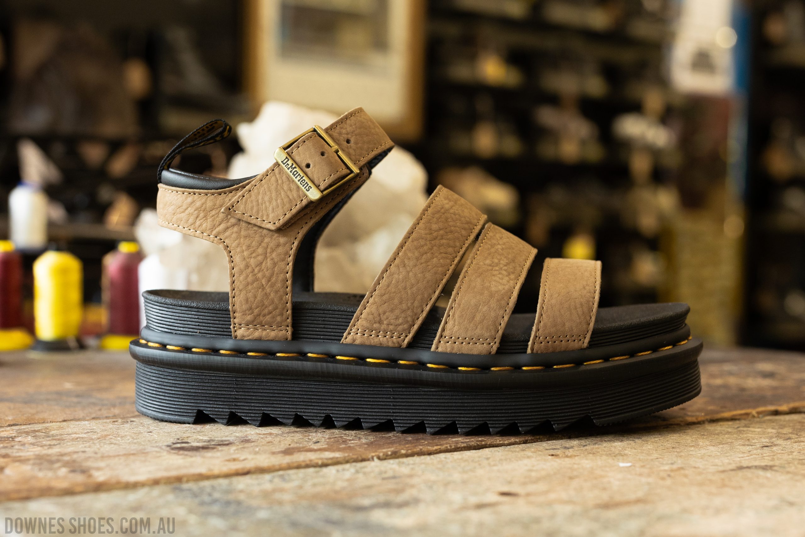 Blaire Savannah Tan Tumbled Nubuck Sandal — Downes