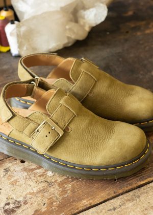 Jorge II Muted Olive Tumbled Nubuck Mule