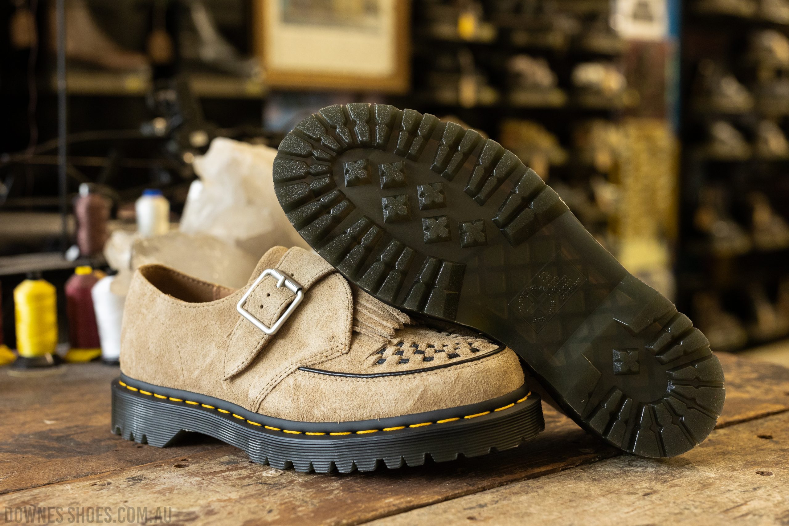 ドクターマーチンRamsey Monk Suede Creeper UK7 Ramsey woven suede creepers in Black | Dr. Martens