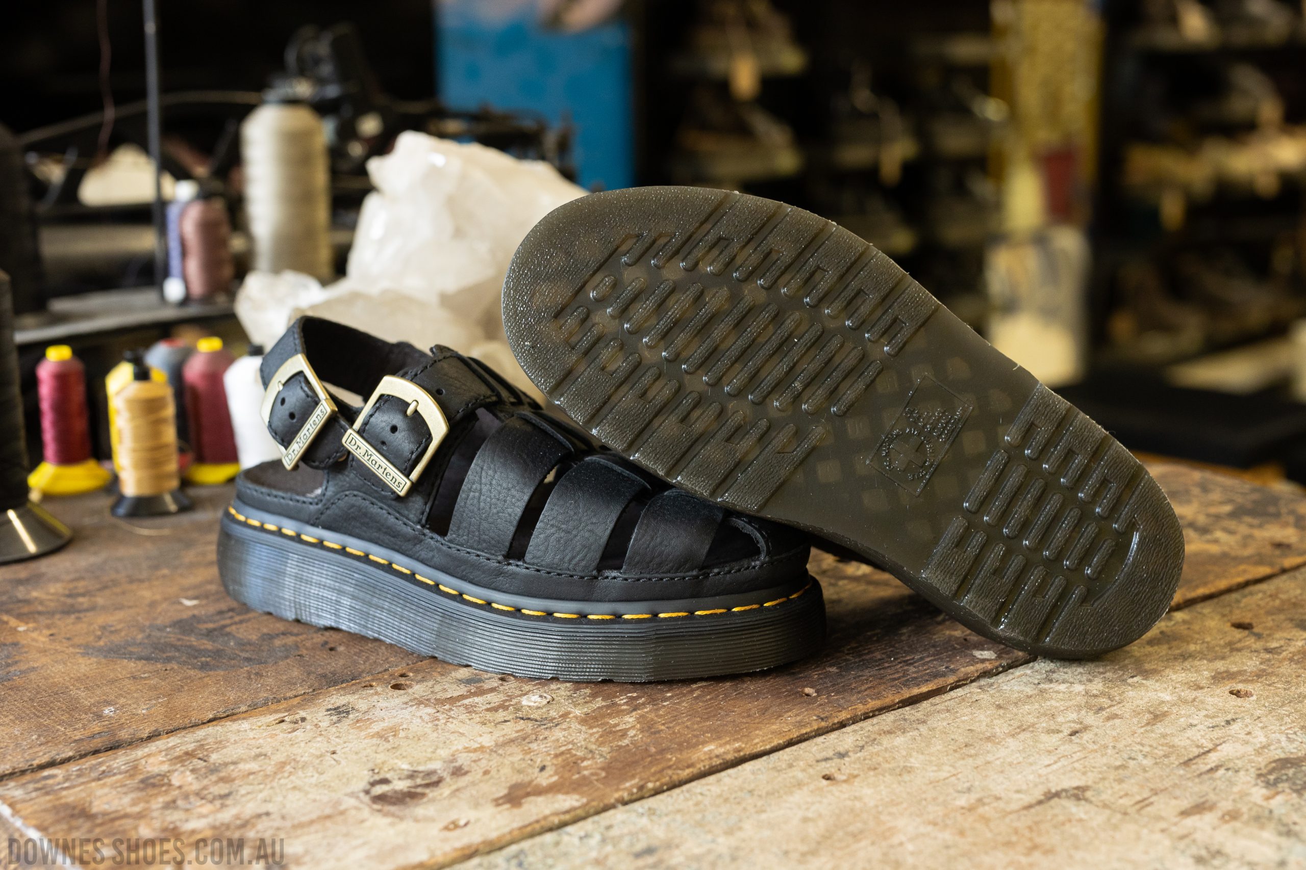 Wrenlie Black Grizzly Fisherman Sandal