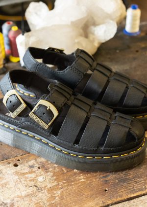 Wrenlie Black Grizzly Fisherman Sandal