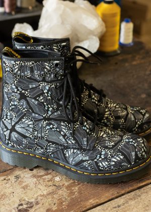 1460 Butterfly Grey Suede 8 Eye Boots