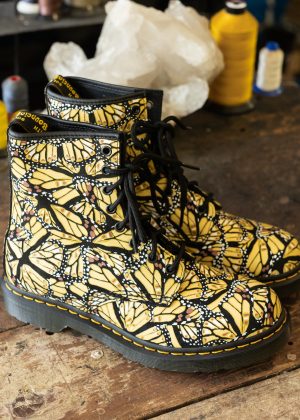 1460 Butterfly Yellow Suede 8-Eye Boots