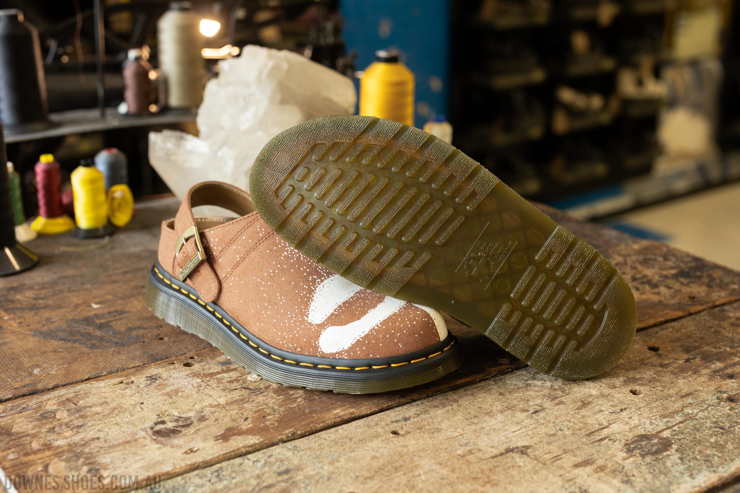 Isham Vegan Dark Tan Floral Hemp Canvas
