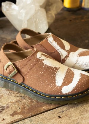 Isham Vegan Dark Tan Floral Hemp Canvas
