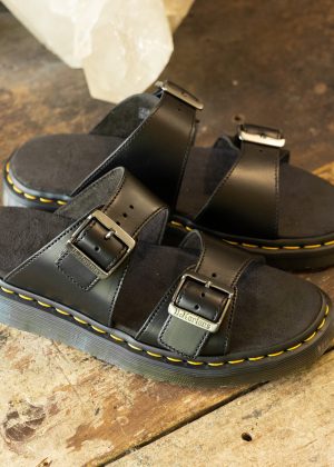 Josef Black Analine Buckle Sandal