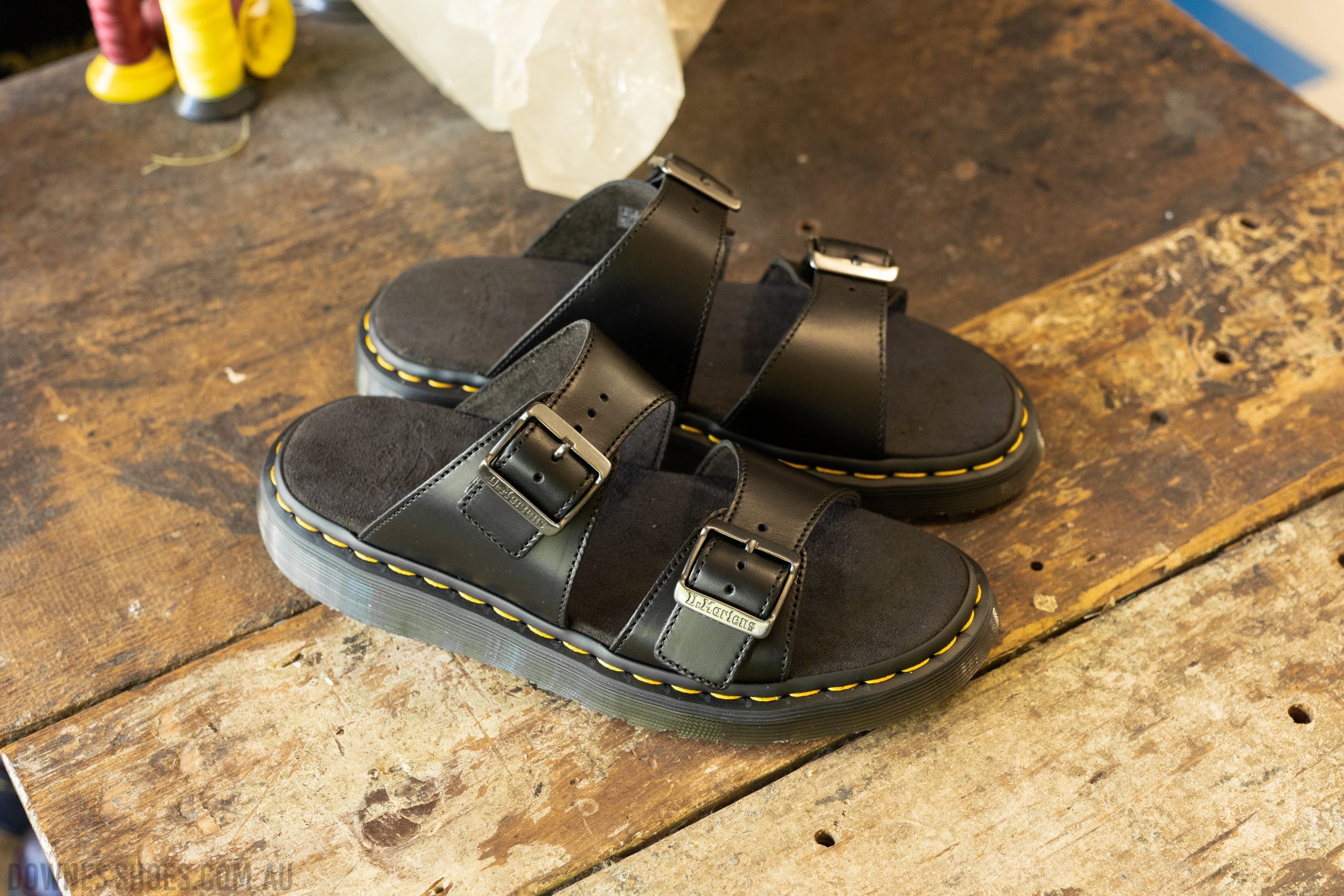 Josef Black Analine Buckle Sandal — Downes