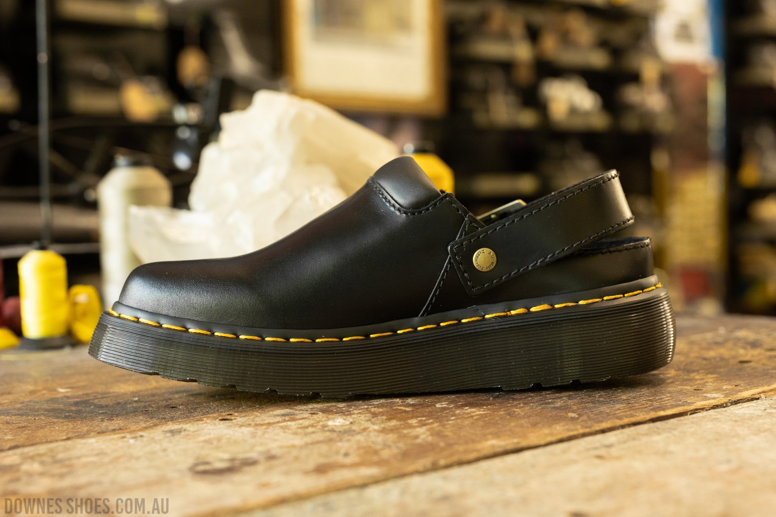 Laketen Black Atlas Slingback Platform Mules — Downes