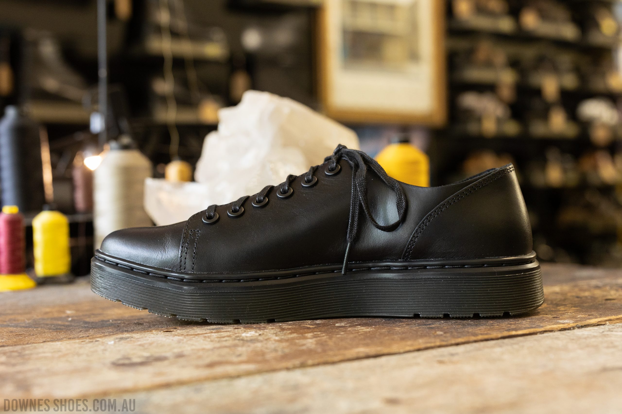 Dante Black Brando 6 Eye Shoe — Downes