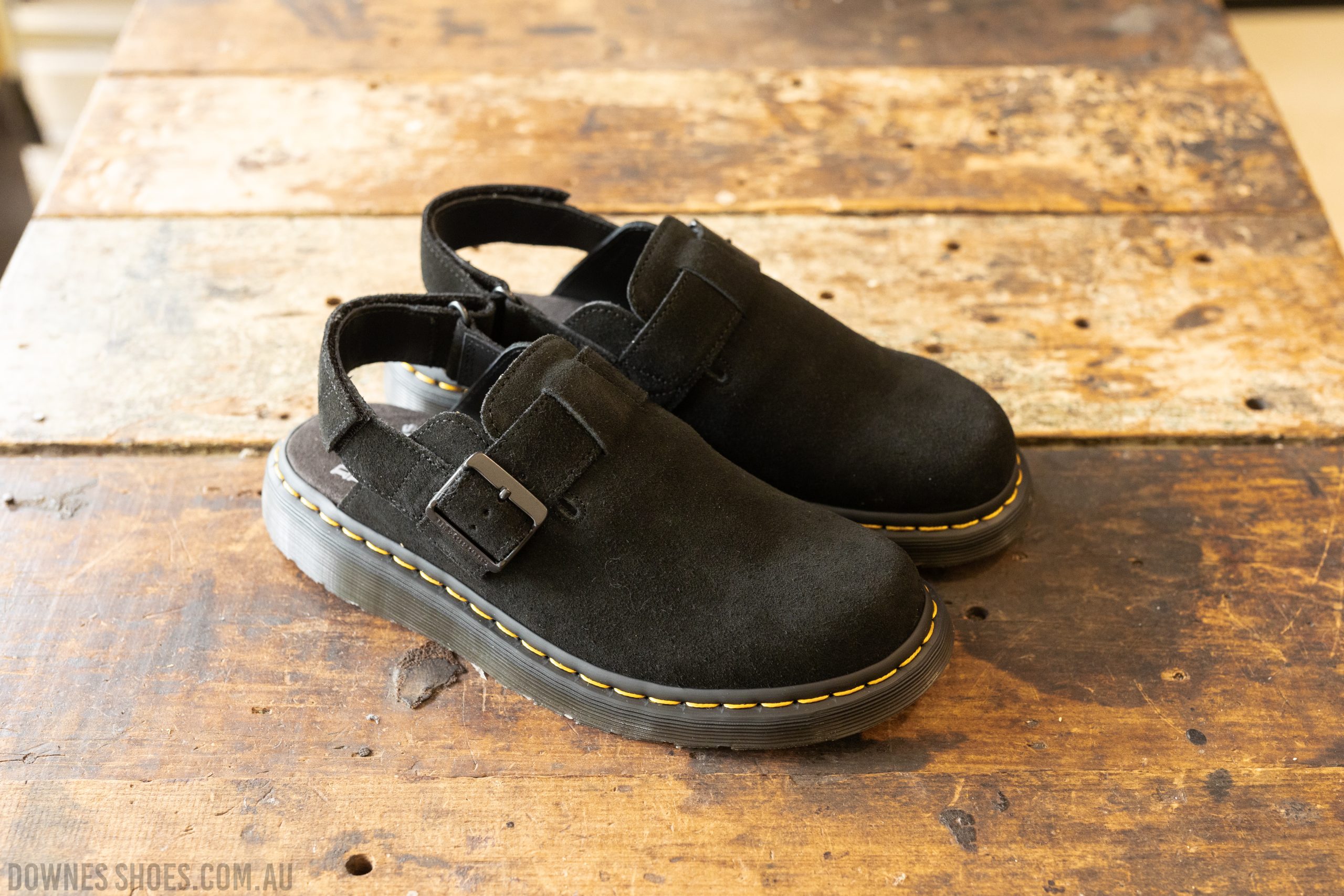 Jorge II Black E.H. Suede Mule — Downes