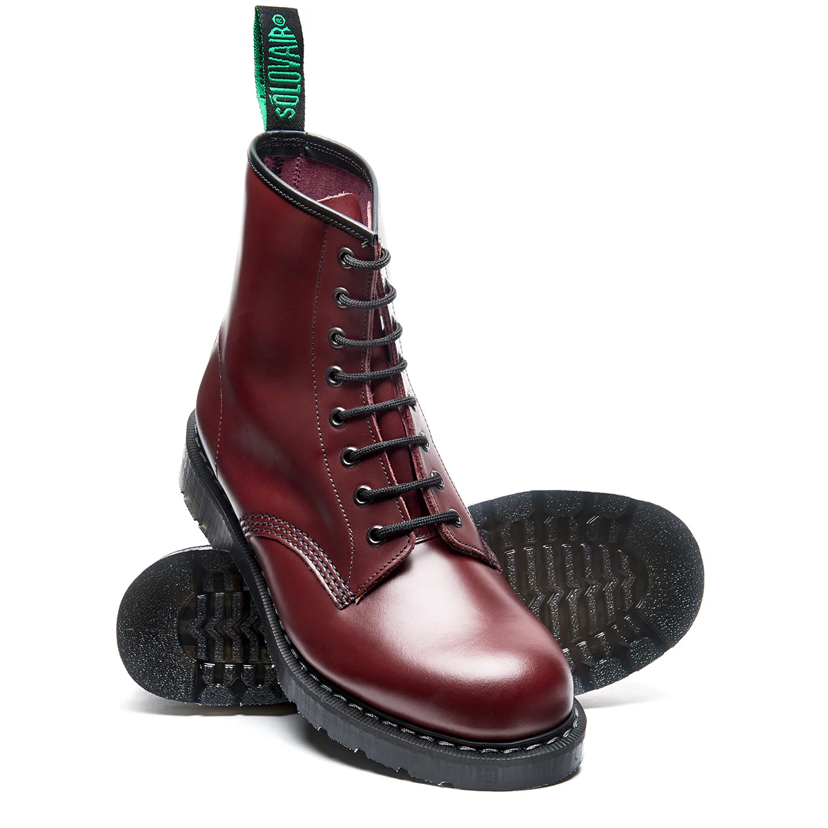 Solovair 8-Eye Derby Boot Oxblood Hi-Shine