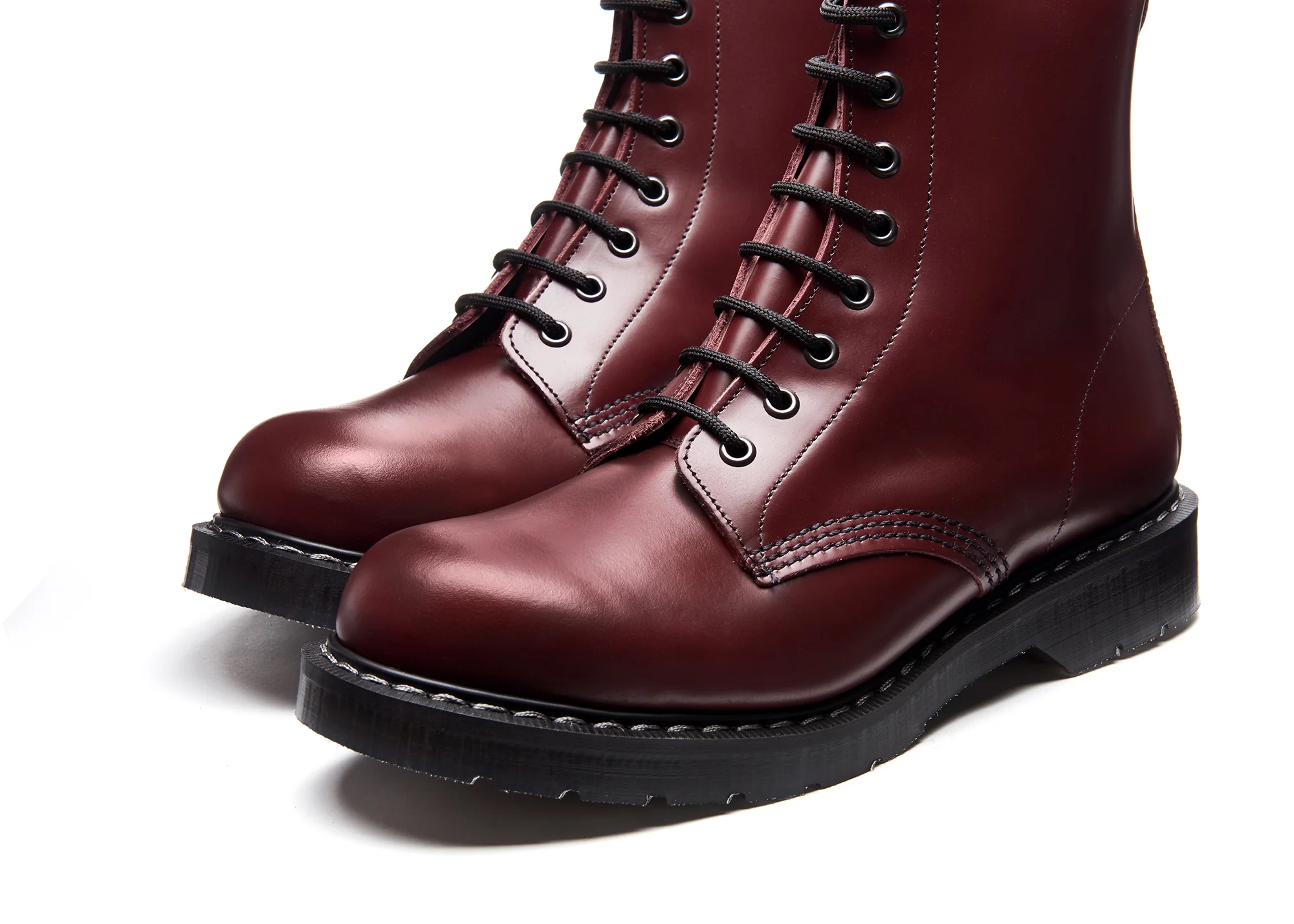 Solovair 8-Eye Derby Boot Oxblood Hi-Shine