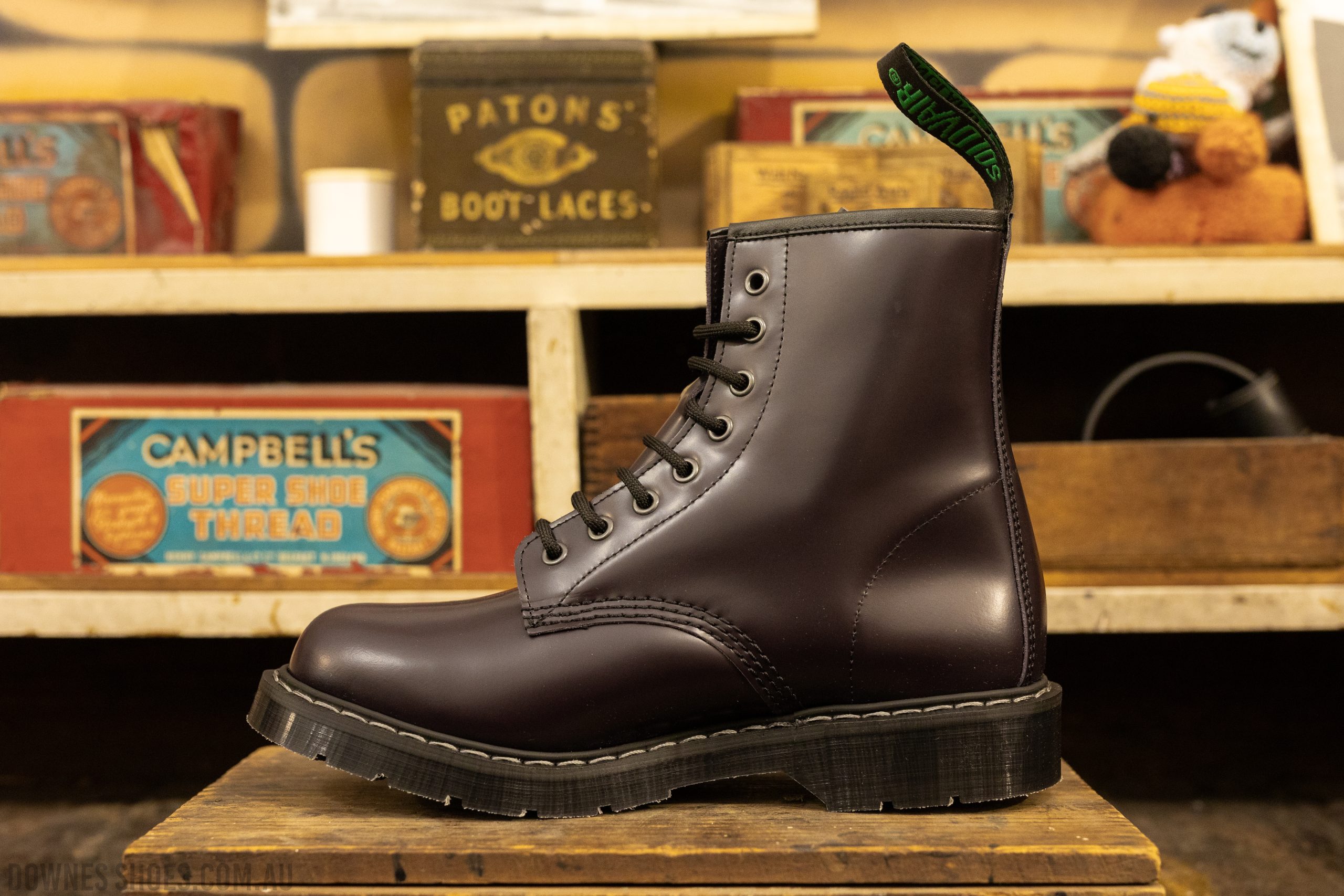 Solovair 8-Eye Derby Boot Purple Hi-Shine