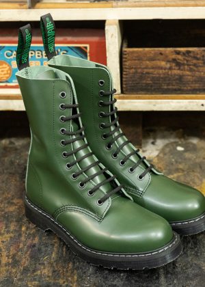 Solovair 11-Eye Astronaut Green Hi-Shine