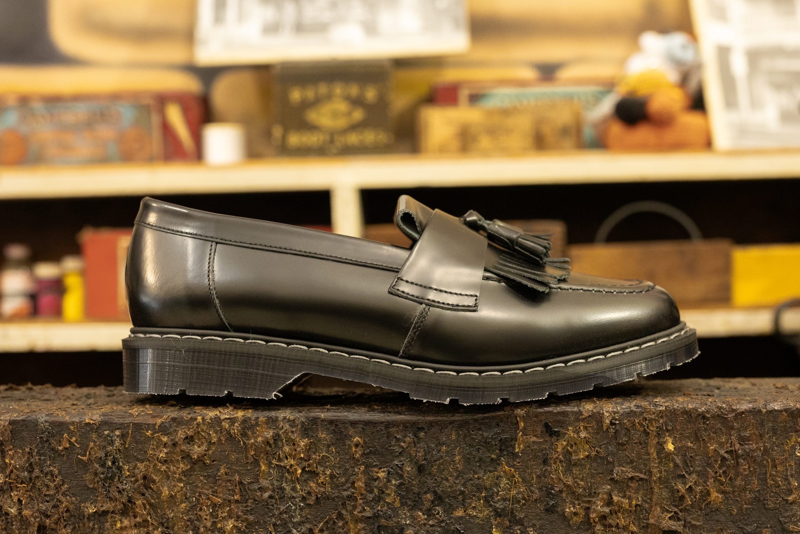 Solovair Tassel Loafer Black Hi-Shine