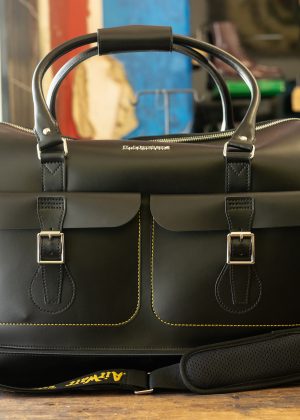Weekender Black Leather Bag