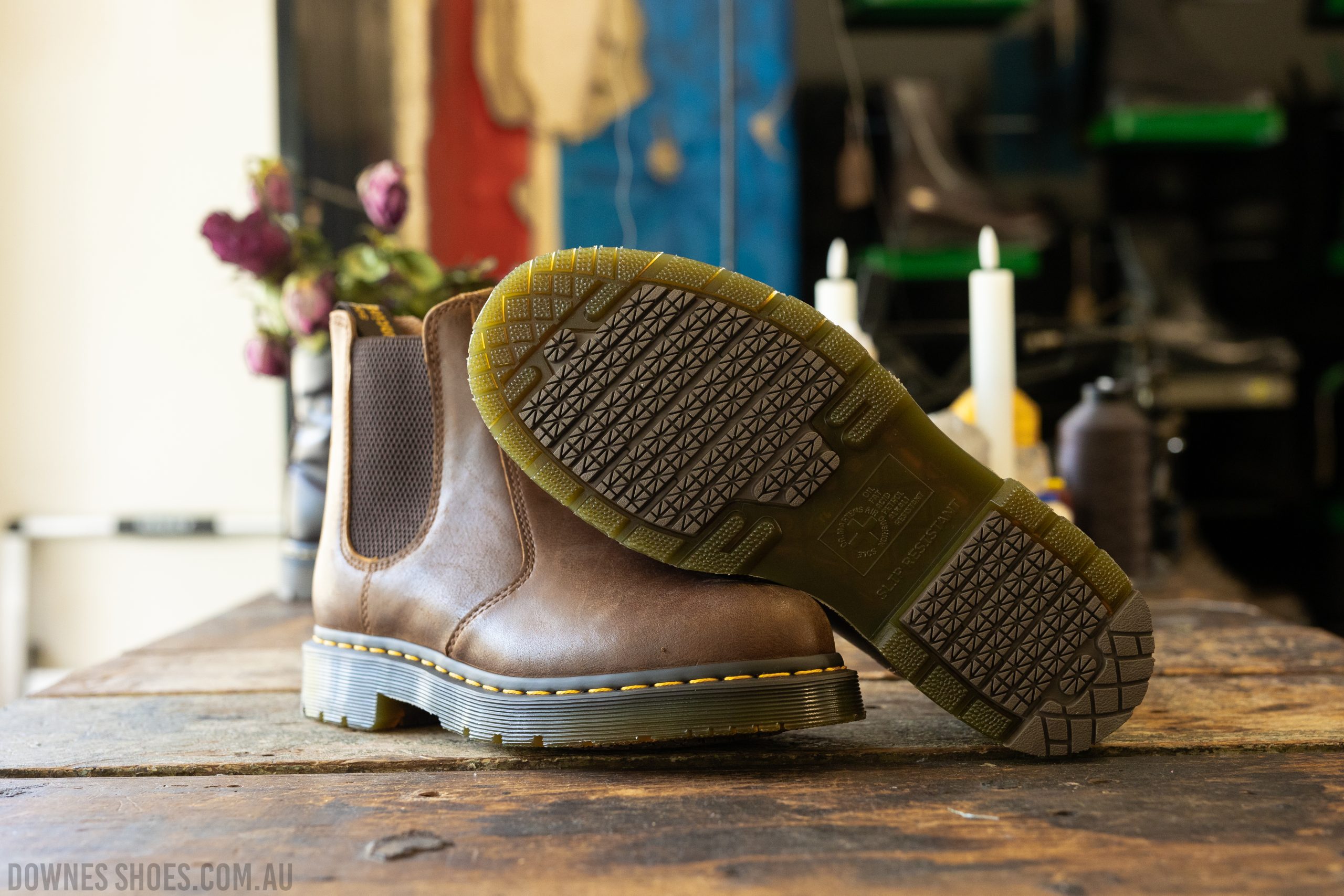2976 Slip Resistant Dark Tan Industrial Chelsea Boot