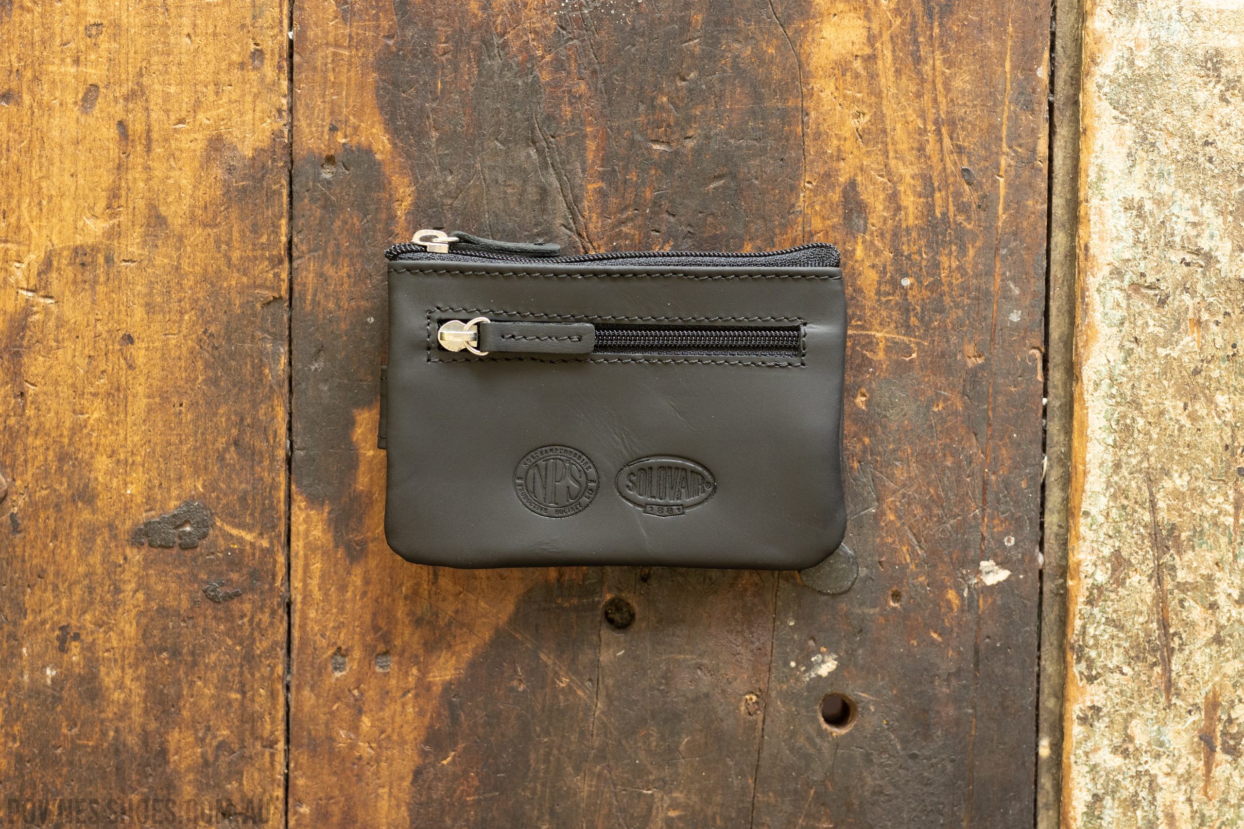 Solovair Black Leather Key and Coin Wallet