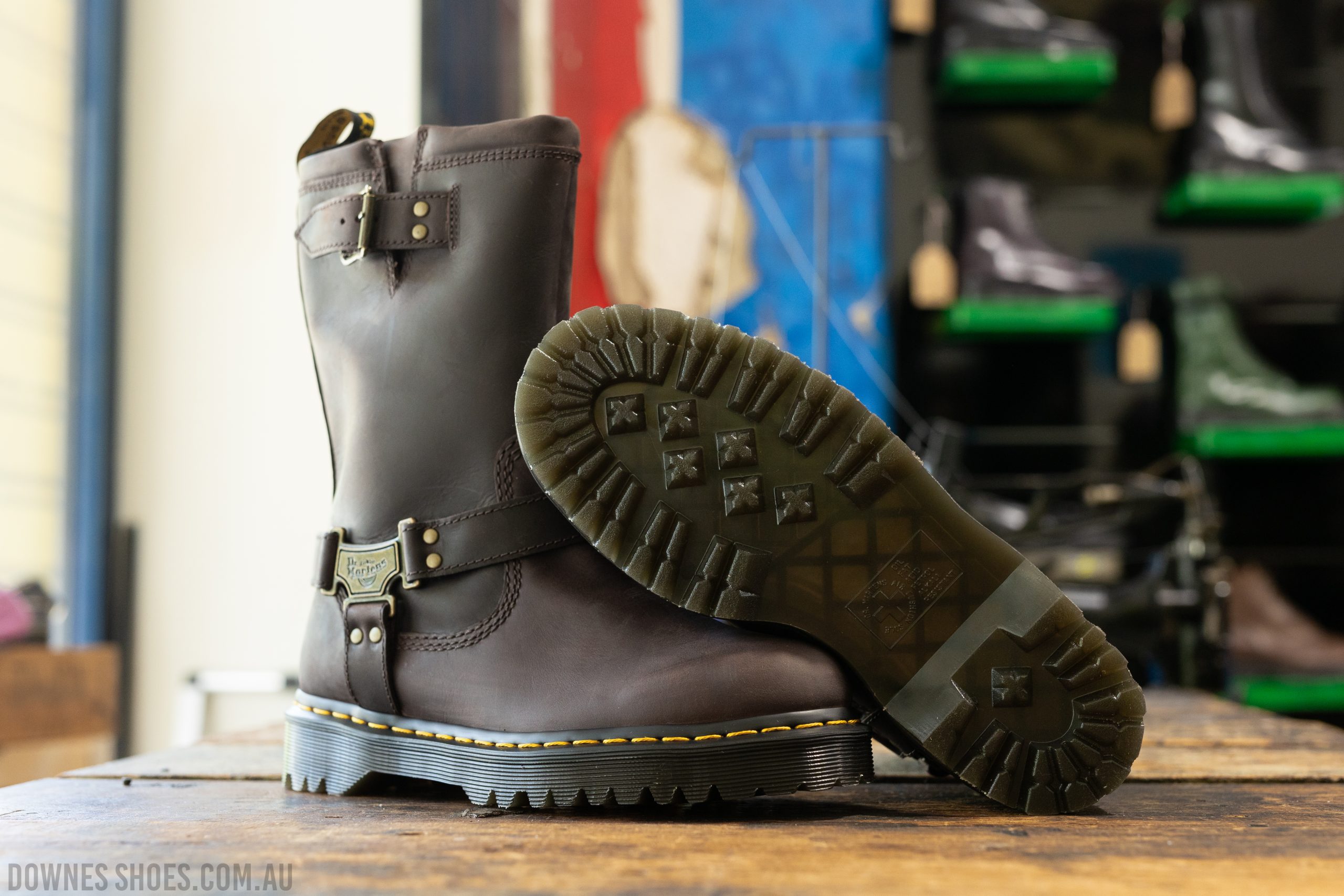 Anistone Hi Dark Brown Waxy Pull On Boot — Downes