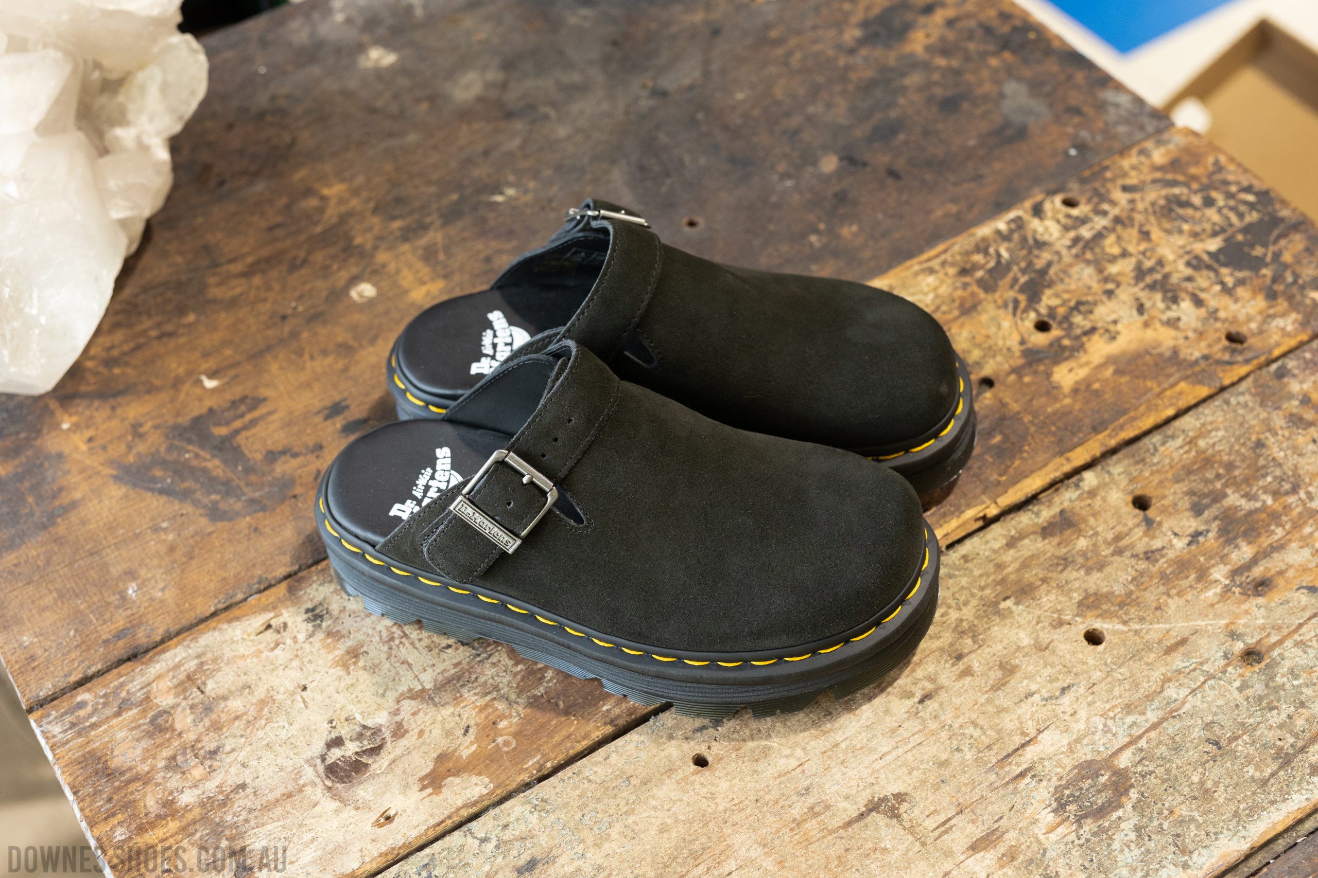 Zebzag Black Suede Mule — Downes