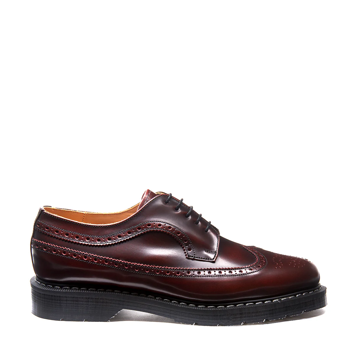 Solovair American Brogue Burgundy Rub-Off Shoe