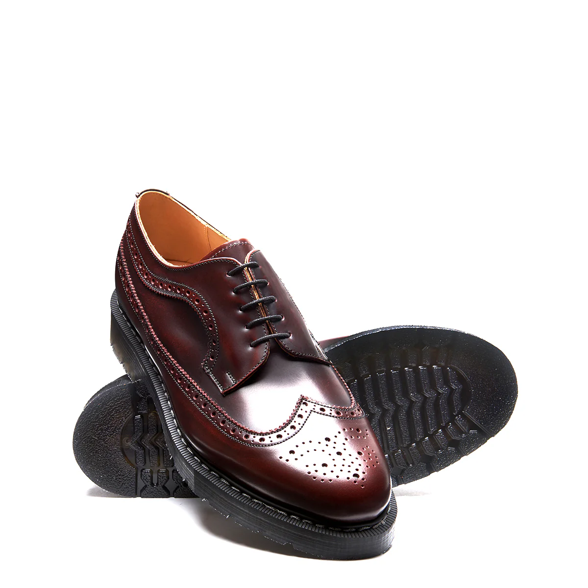 Solovair American Brogue Burgundy Rub-Off Shoe
