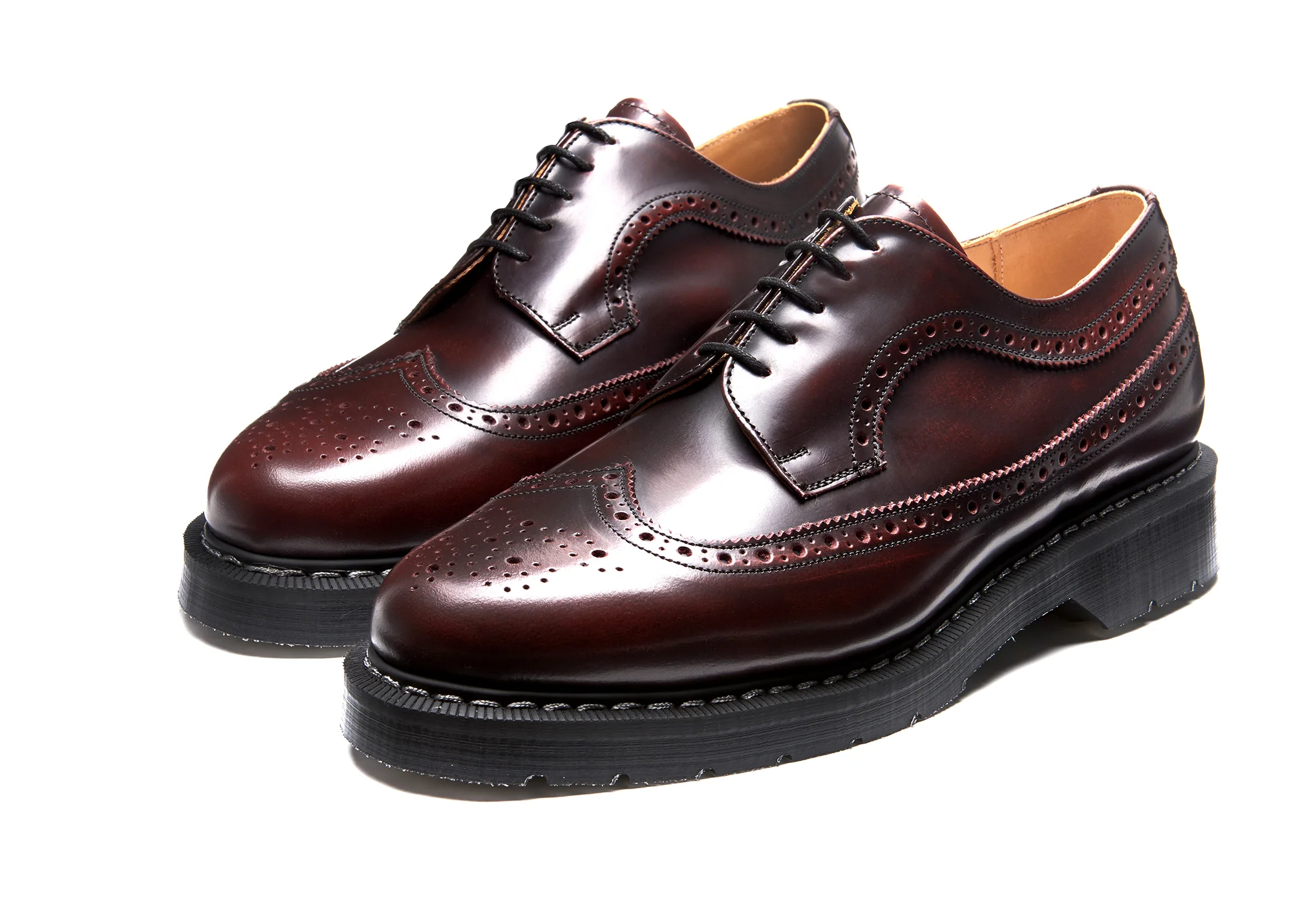 Solovair American Brogue Burgundy Rub-Off Shoe