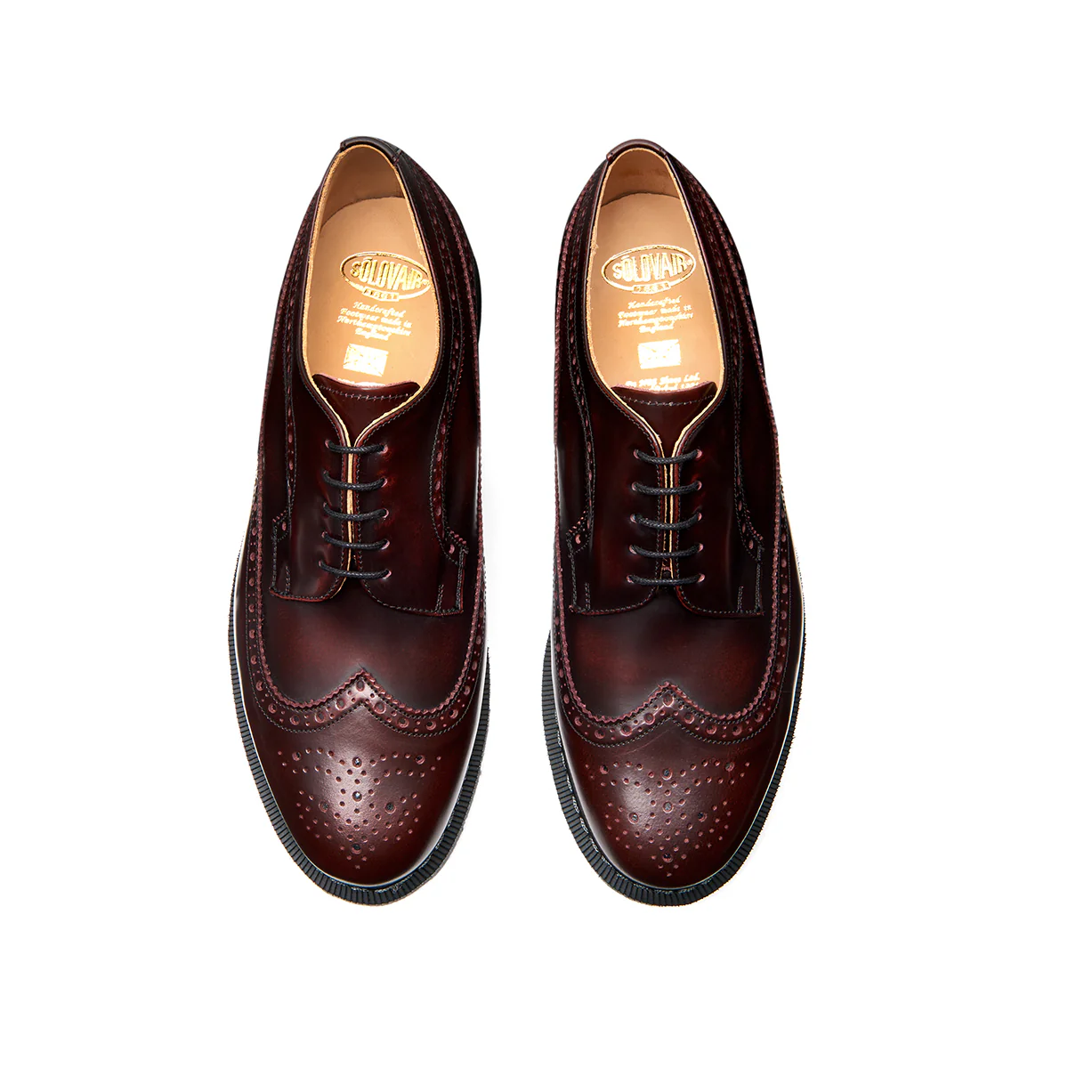 Solovair American Brogue Burgundy Rub-Off Shoe