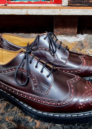 Solovair American Brogue Burgundy Rub-Off Shoe