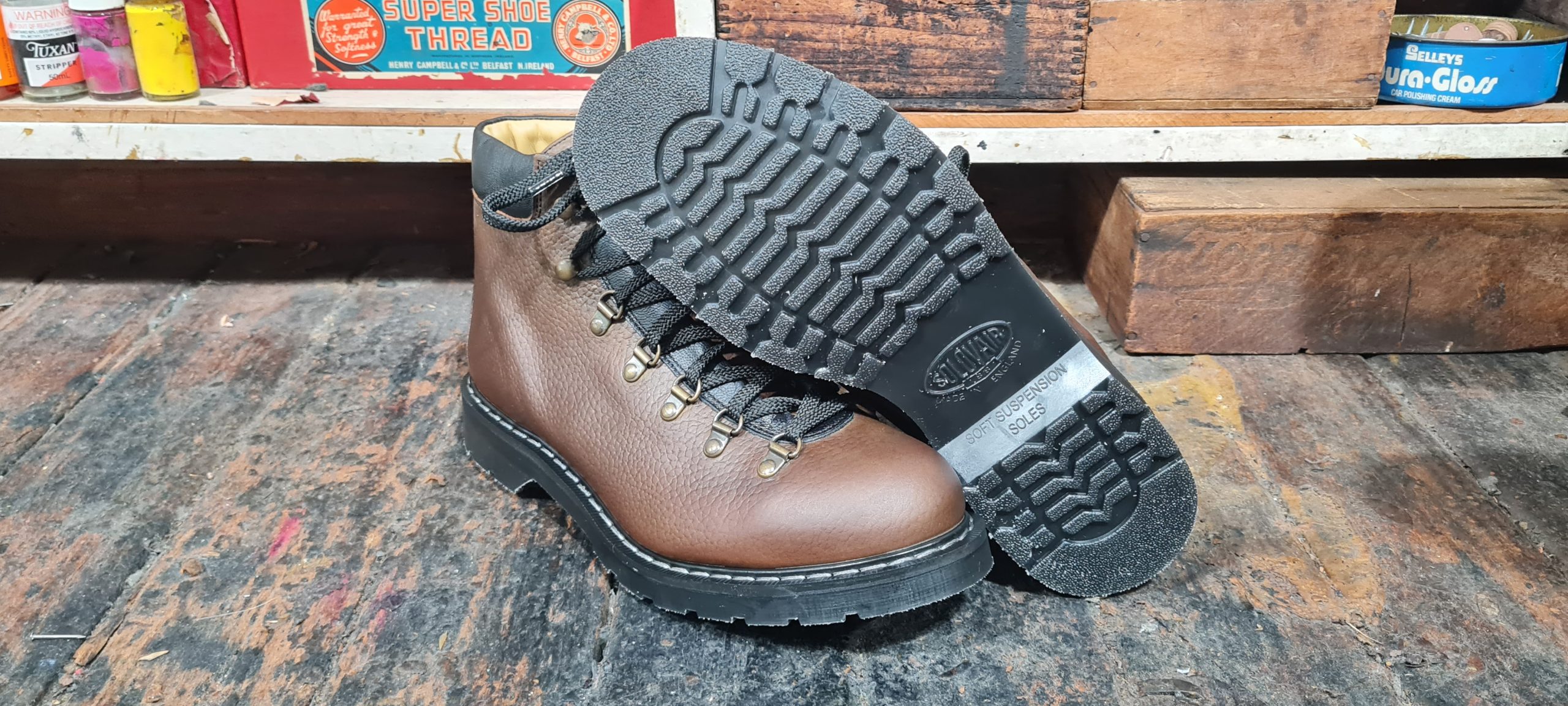 Solovair Hiker Boot Gaucho Brown Grain