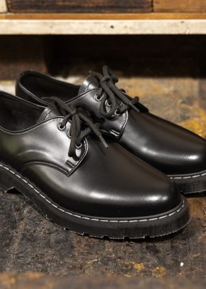 Solovair Vegan Gibson Shoe Black Hi-Shine