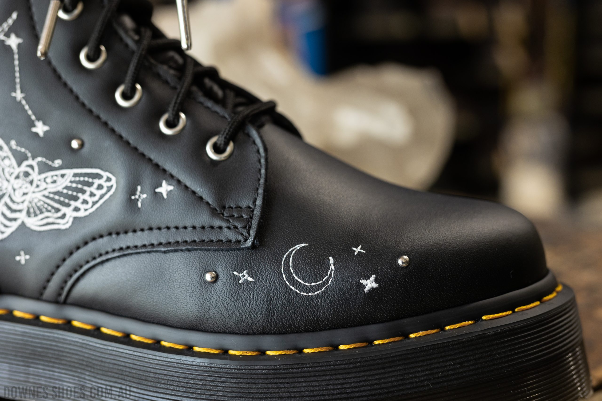 Jadon Celestial Moth Black Platform Boot