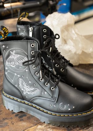 Jadon Celestial Moth Black Platform Boot