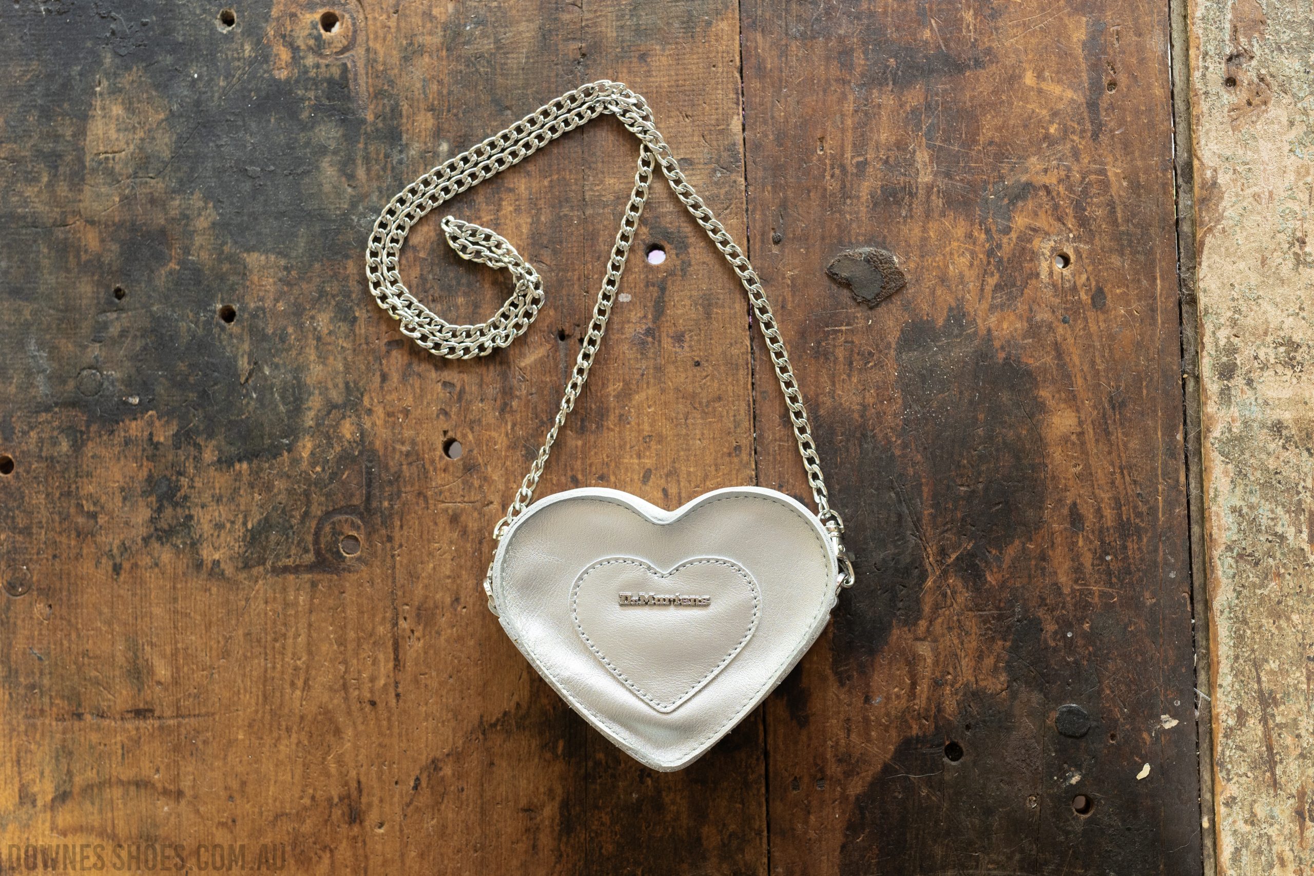 Mini Heart Bag Metallic Silver