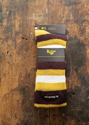 Dr Martens Terry Stripe Sock Cherry Red & Mustard