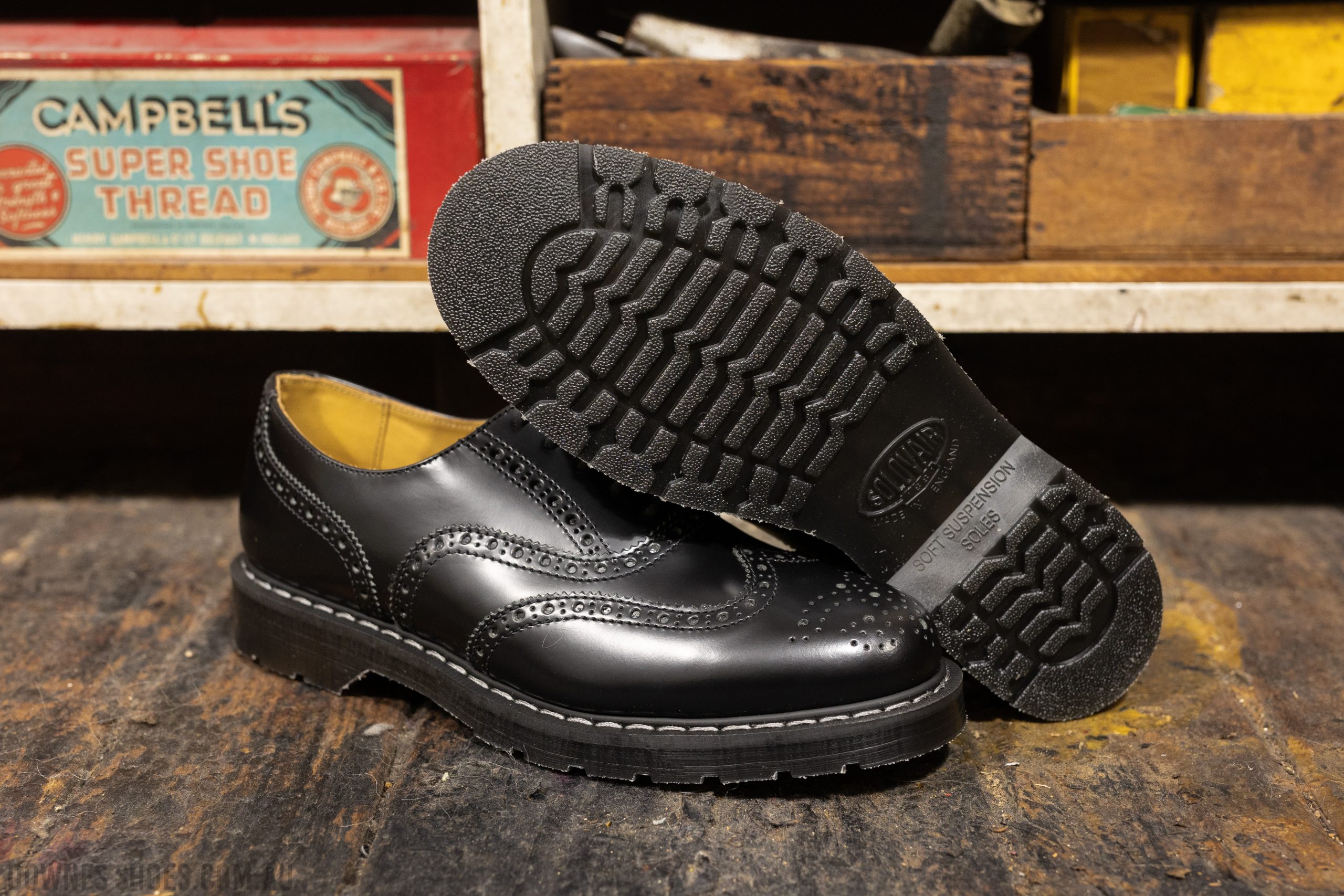 Solovair English Brogue Black Shoe