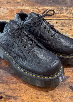 Buzz 5-Eye Black Milled Nappa Platform Shoes