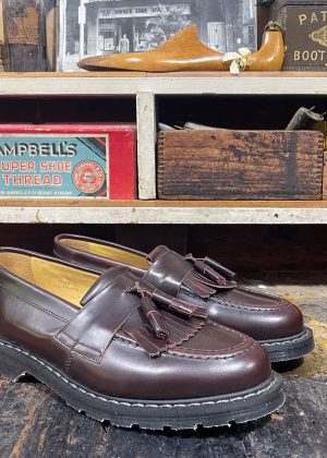 Solovair Tassel Loafer Burgundy Rub-Off