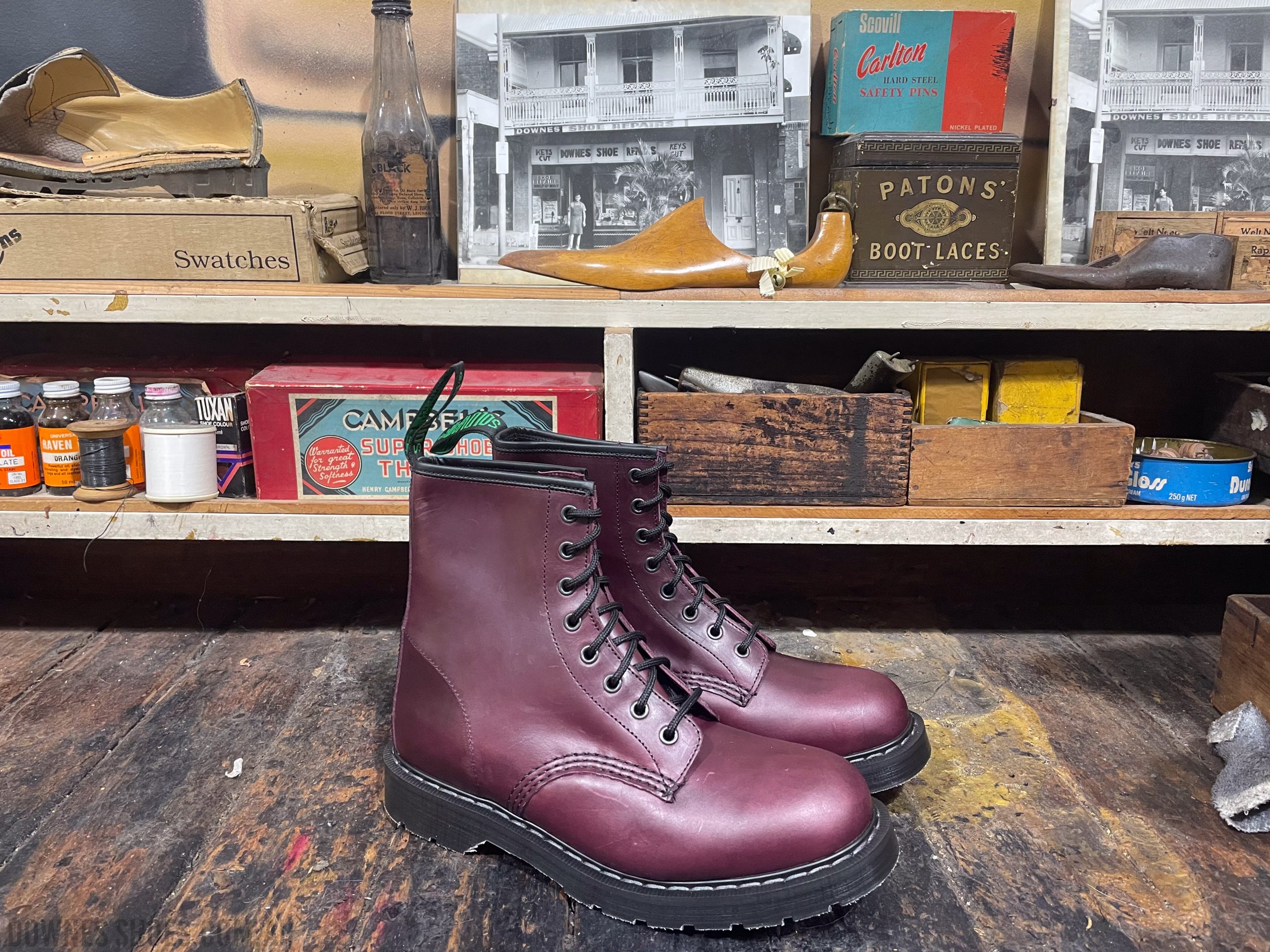 Solovair 8-Eye Derby Boot Burgundy Gaucho