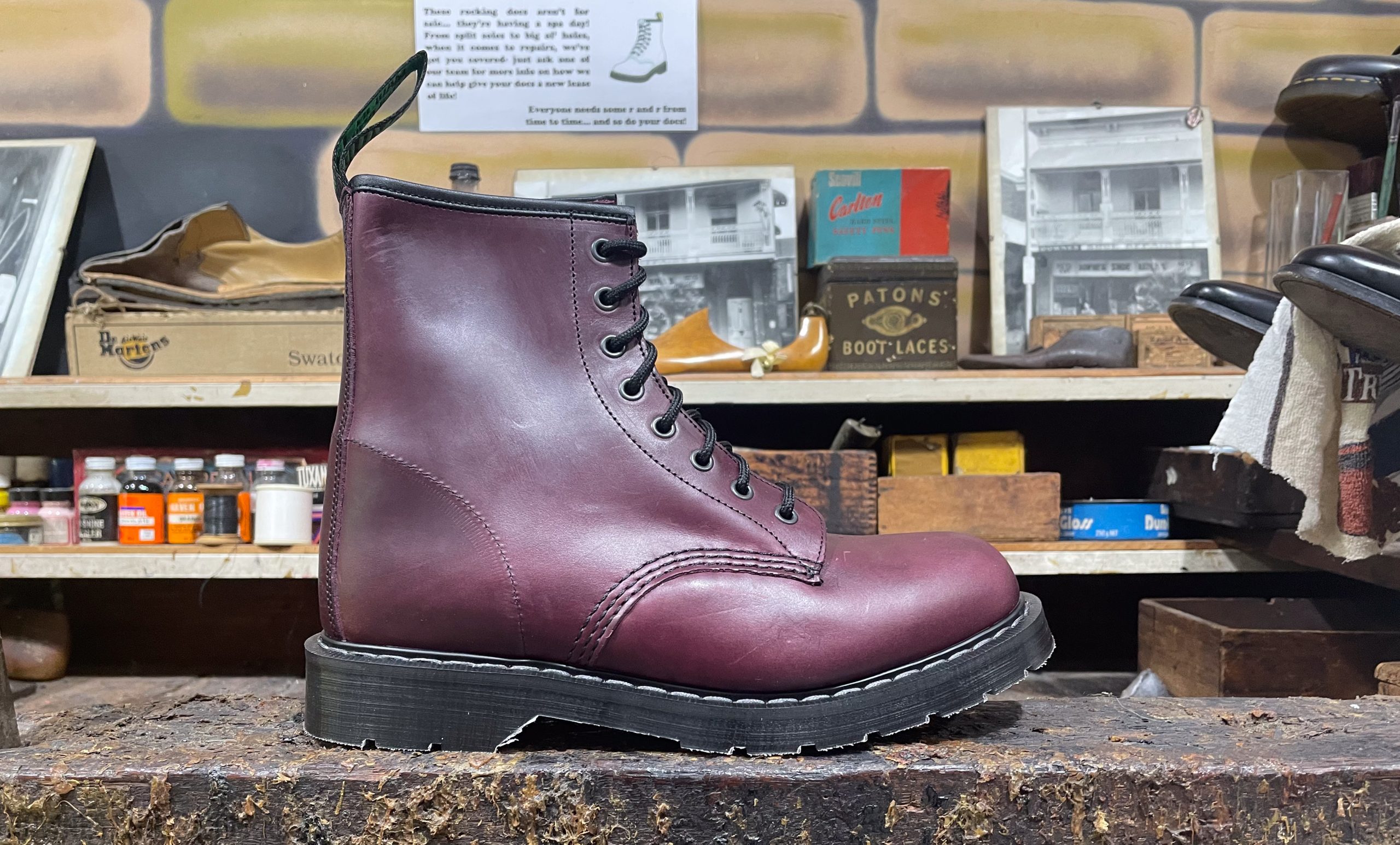 Solovair 8-Eye Derby Boot Burgundy Gaucho
